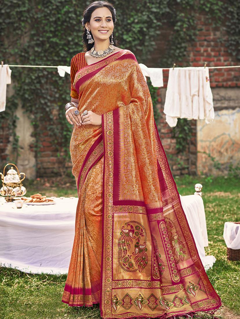 women self design banarasi saree with blouse - 21708956 - Zoom Image - 0