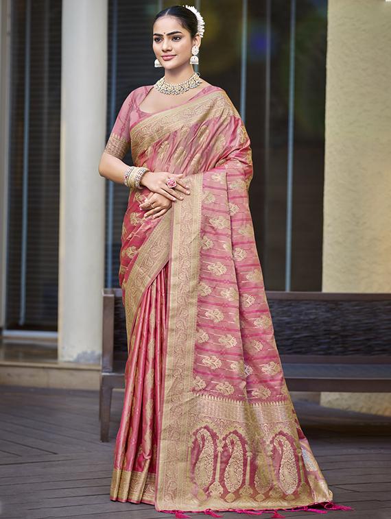women self design banarasi saree with blouse - 21709015 -  Zoom Image - 0