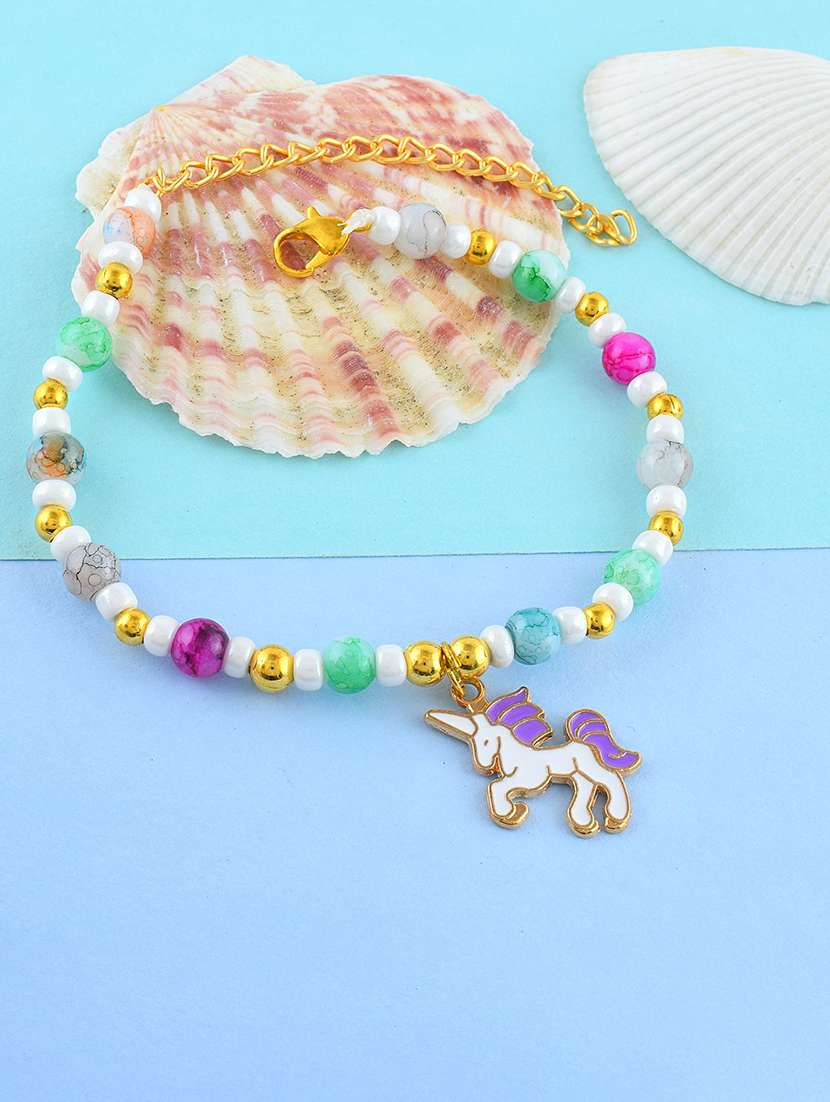 women multi color pearl beaded link bracelets - 21709021 -  Zoom Image - 0