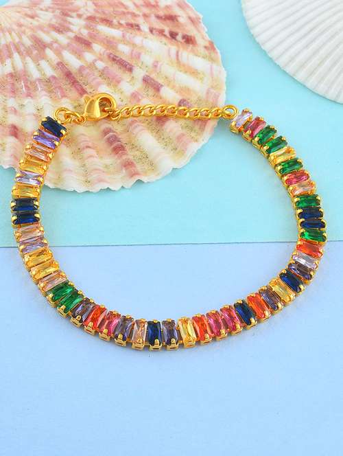 women gold-toned stones wraparound link bracelet - 21709135 -  Standard Image - 0