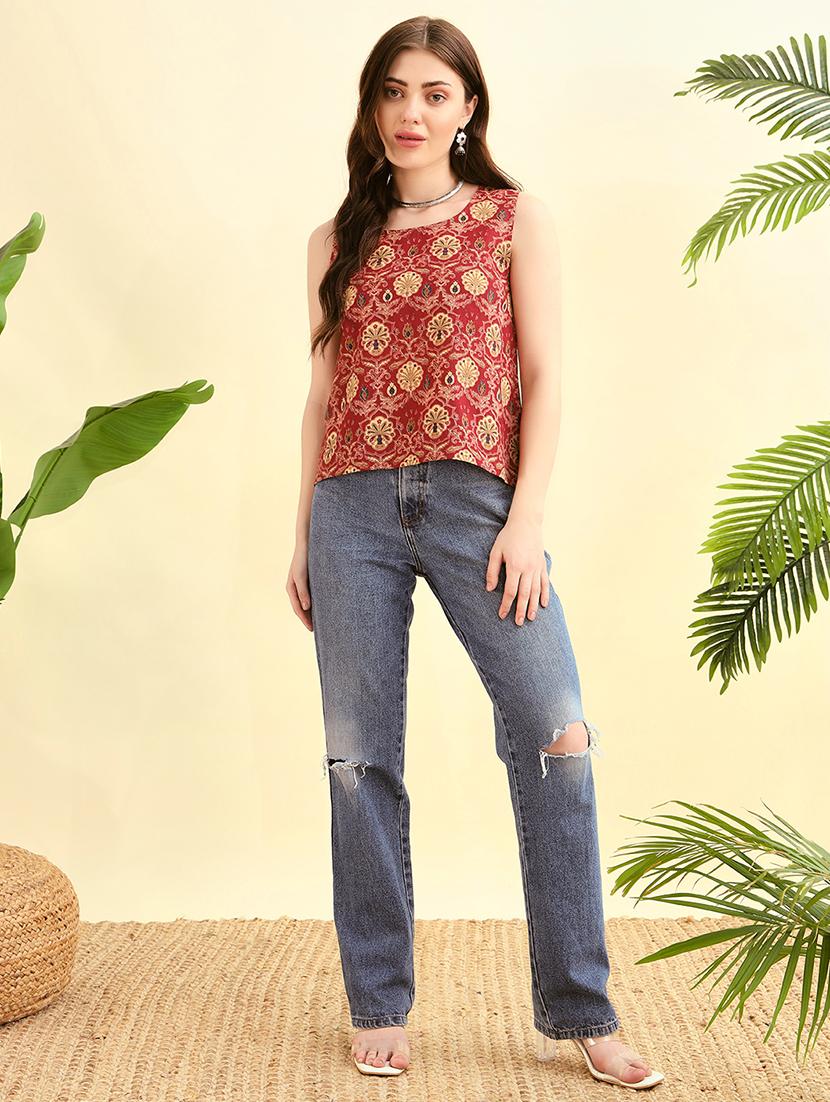 women floral printed round neck regular top - 21709137 - Standard Image - 3
