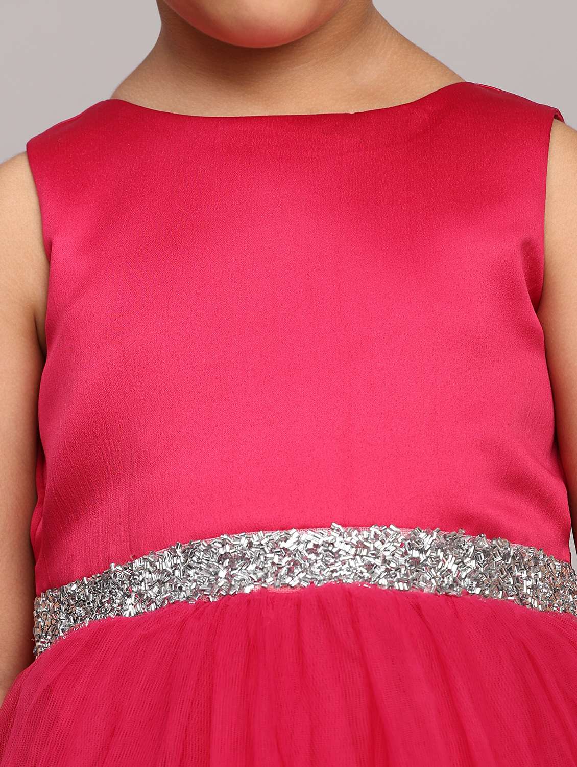 girls solid sleeveless high low frock - 21709356 -  Standard Image - 5