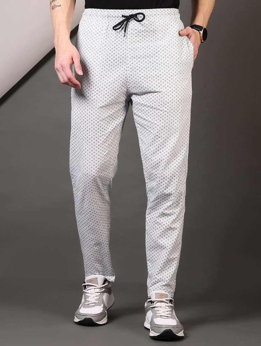 men white printed ankle length track pant - 21709588 -  Zoom Image - 0