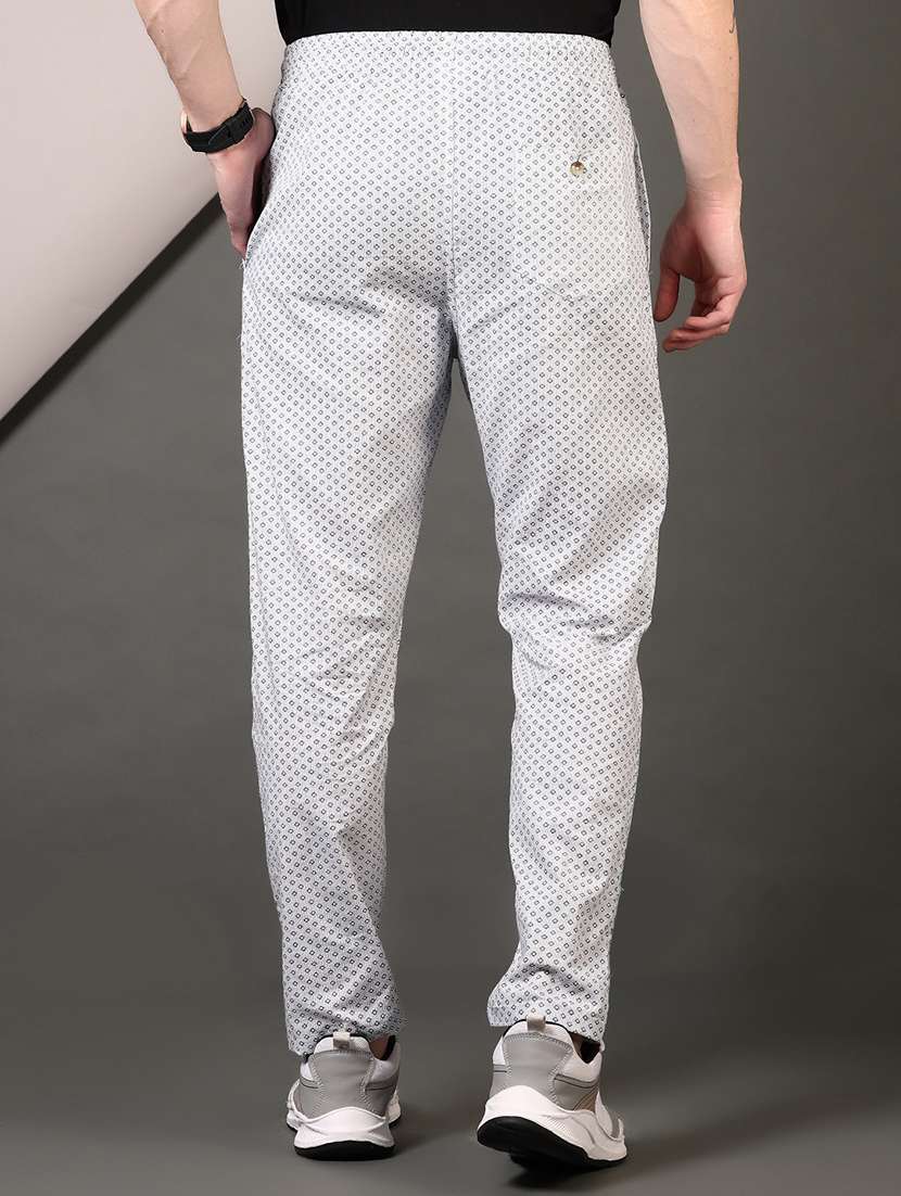 men white printed ankle length track pant - 21709588 - Standard Image - 3