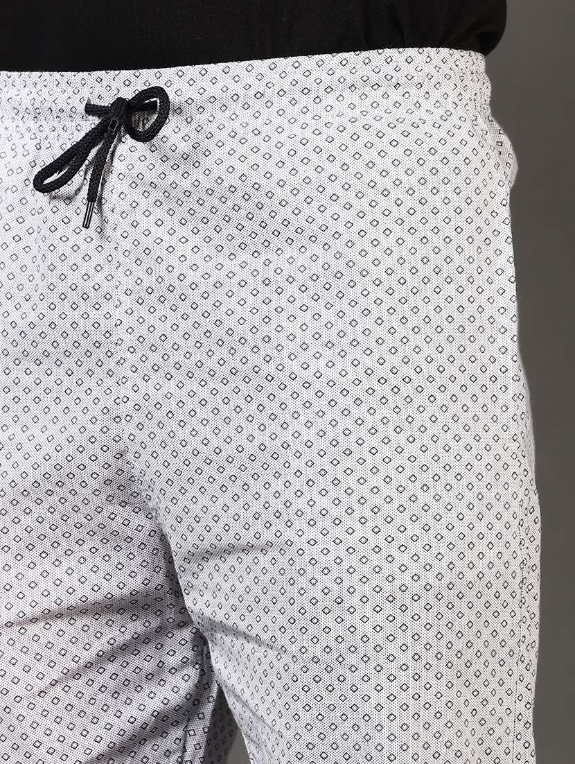 men white printed ankle length track pant - 21709588 - Standard Image - 5
