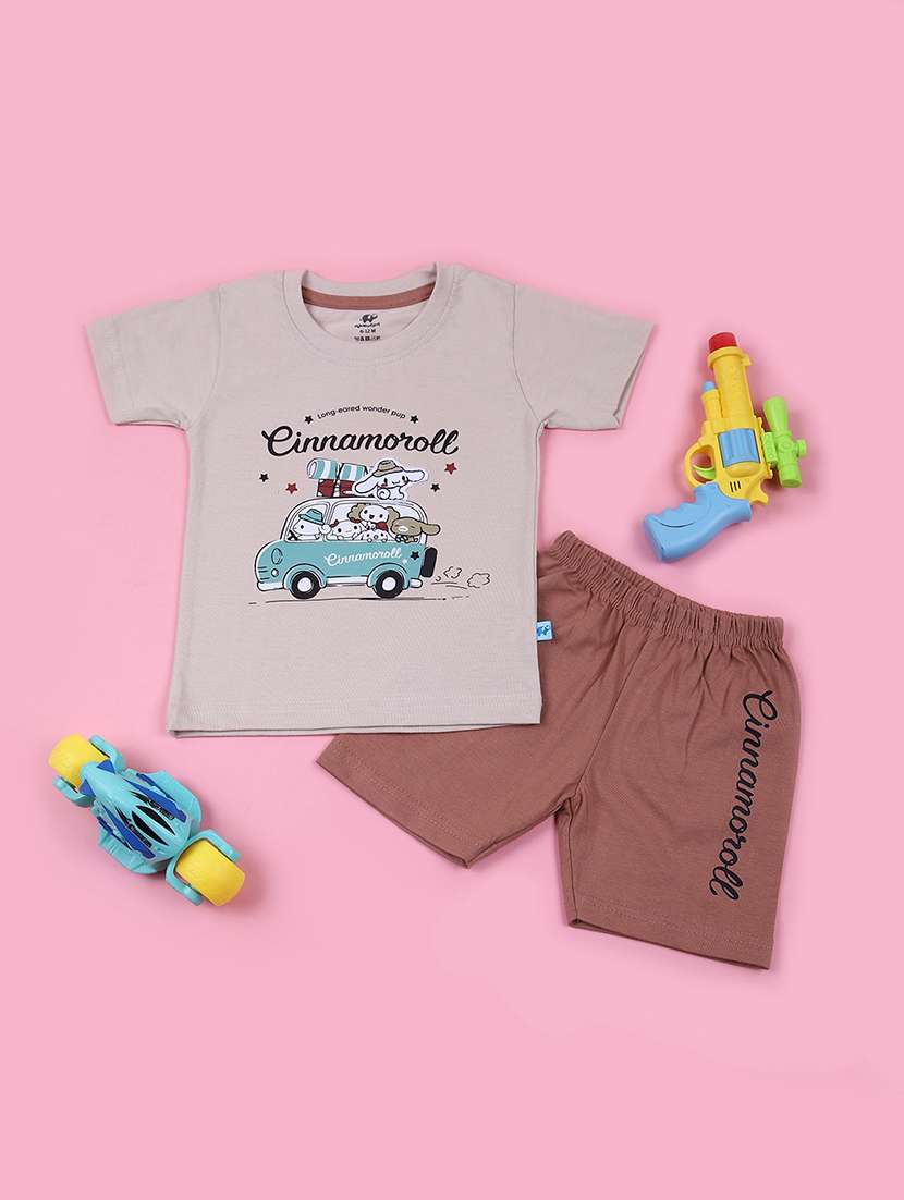 kids printed t-shirt & shorts set 