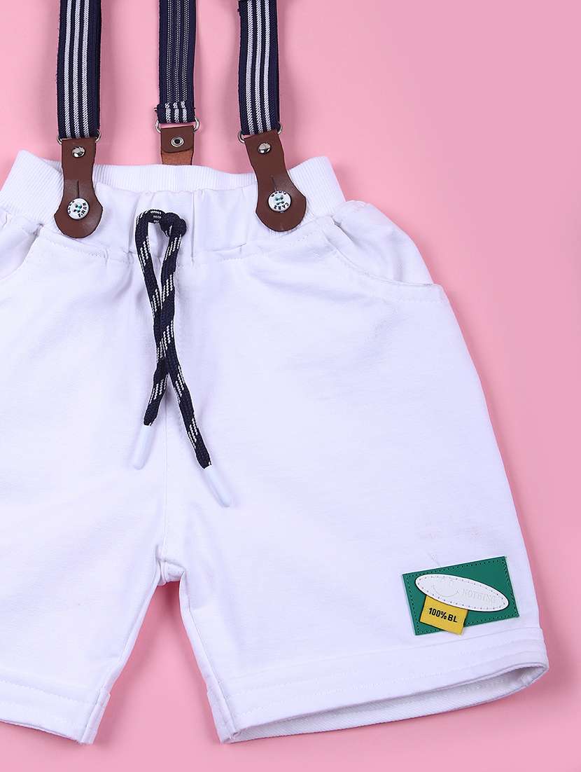 boys printed t-shirt and short set with suspender - 21709603 -  Standard Image - 3