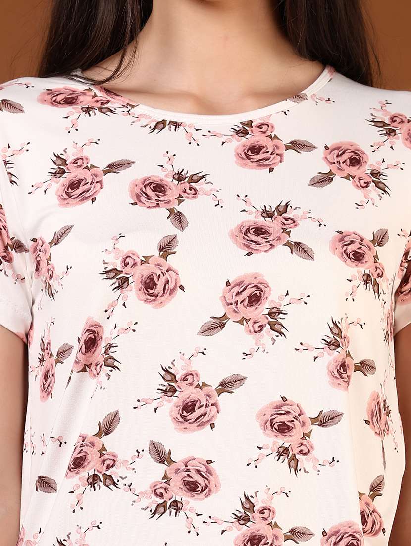 women floral printed nightwear capri set - 21709660 -  Standard Image - 5