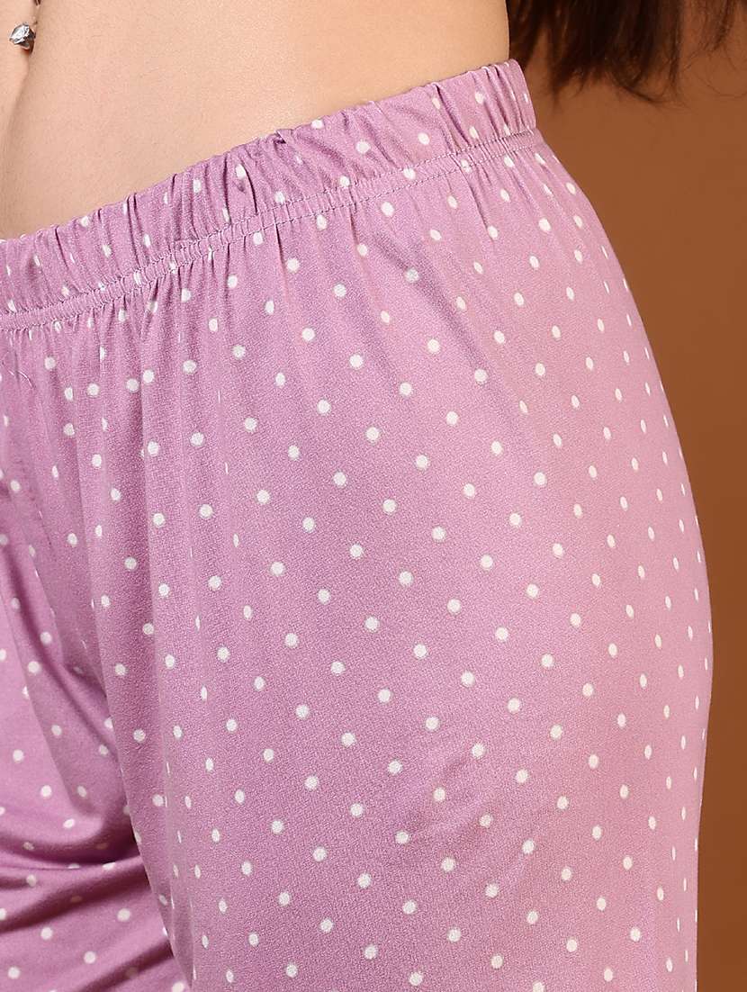 women polka doted nightwear capri set - 21709661 -  Standard Image - 5