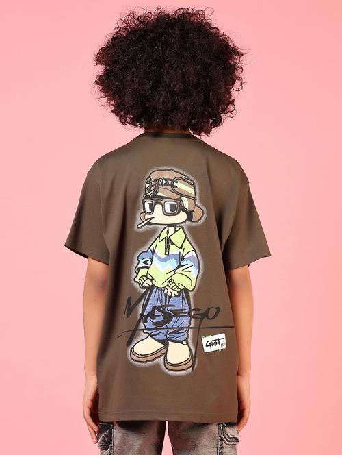 boys front & back printed round neck t-shirt - 21709667 - Standard Image - 0