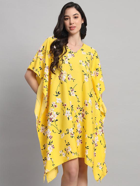 women printed relaxed fit kaftan dress