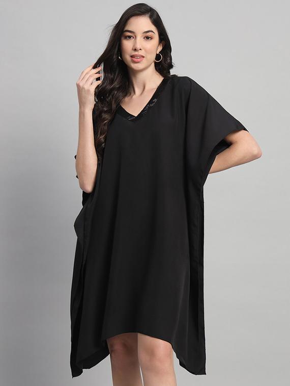 women solid relaxed fit kaftan dress