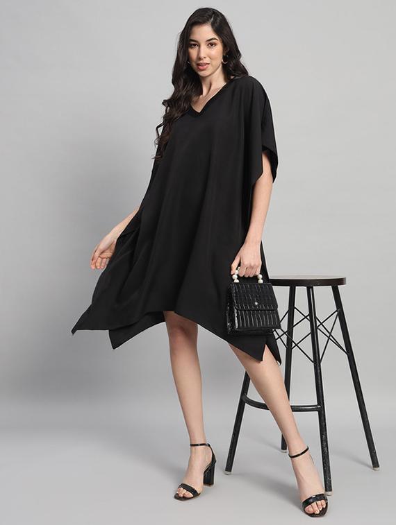 women solid relaxed fit kaftan dress - 21709743 - Standard Image - 3