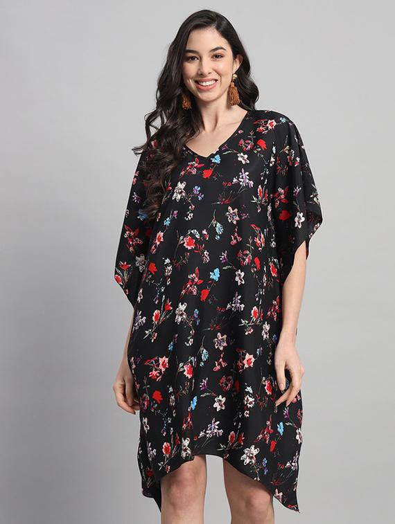 women printed relaxed fit kaftan dress
