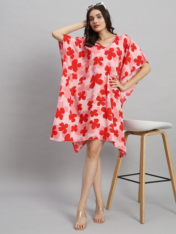 women printed relaxed fit kaftan dress - 21709754 - Standard Image - 3