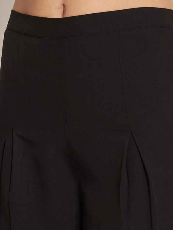 women solid high rise wide leg trouser - 21709755 - Standard Image - 5