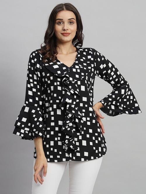 black polyester regular top - 21709796 - Standard Image - 0