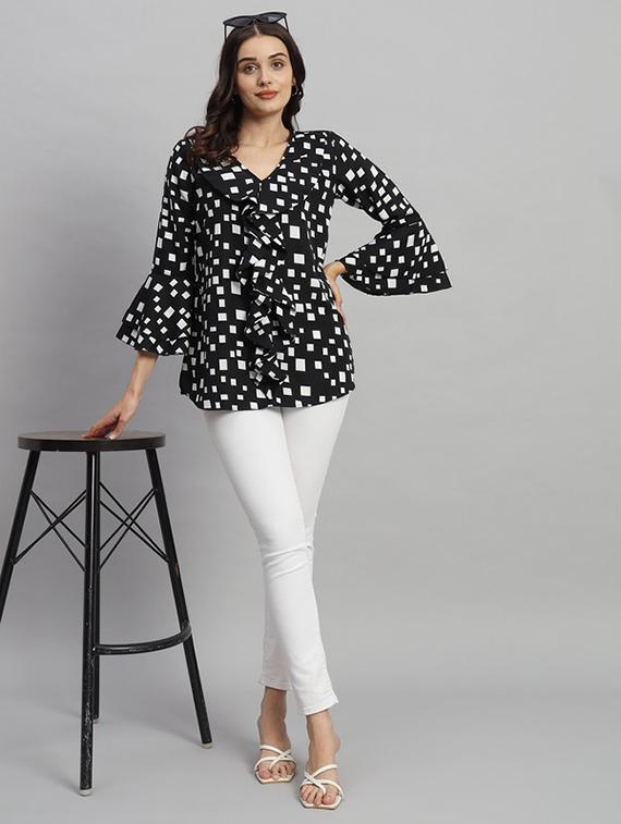 black polyester regular top - 21709796 - Standard Image - 3