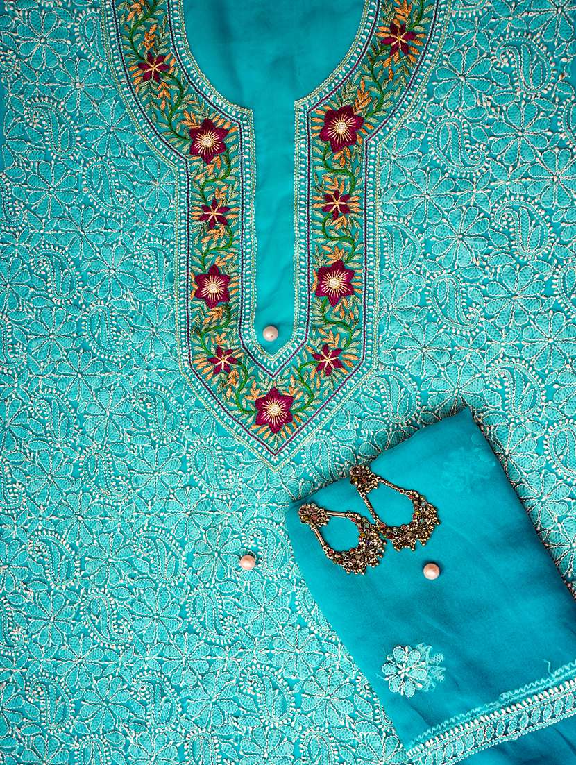women chikankari work unstitched suit - 21710147 - Standard Image - 3