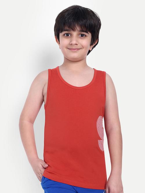 boys red placement print vest - 21710149 -  Standard Image - 0