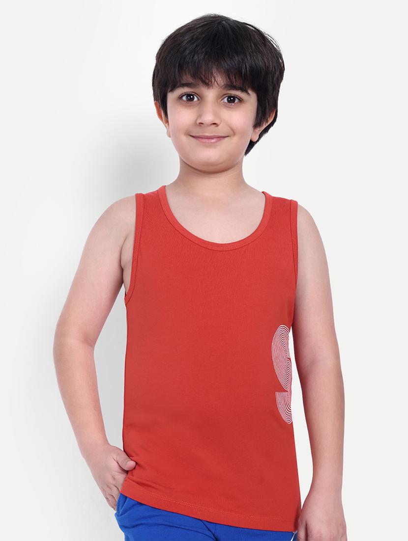 boys red placement print vest - 21710149 -  Zoom Image - 0