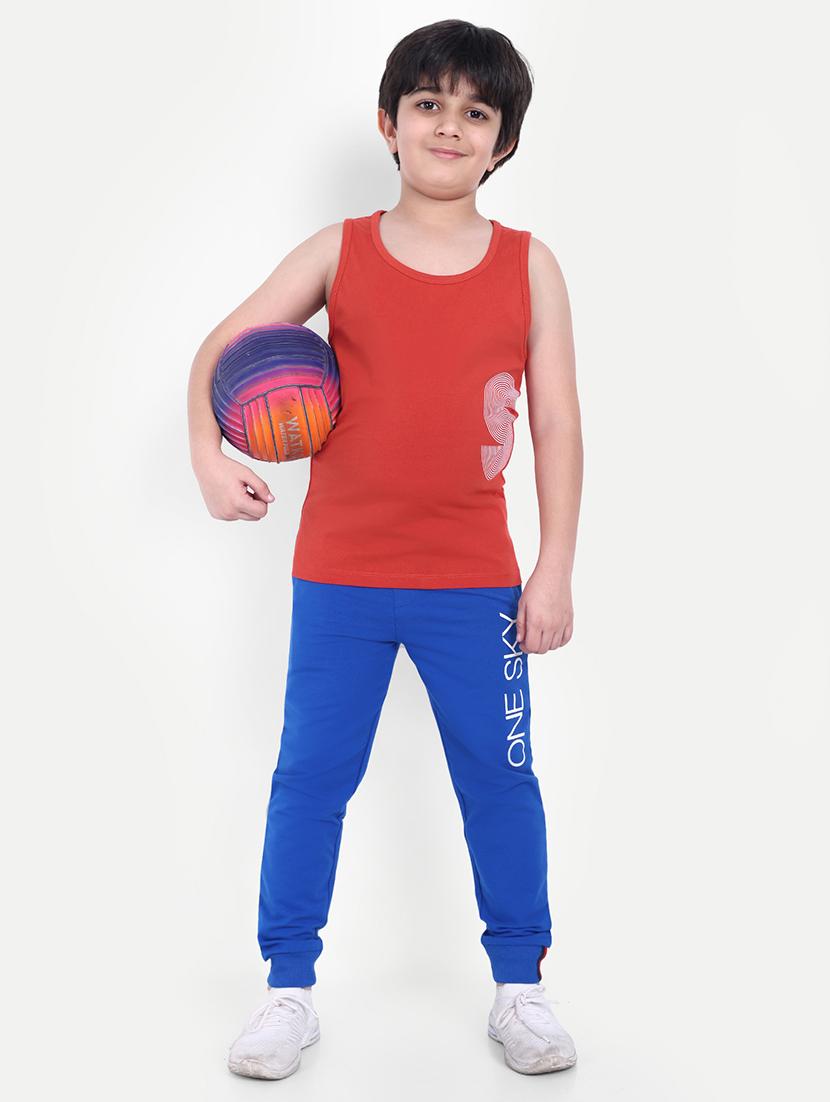boys red placement print vest - 21710149 - Standard Image - 3