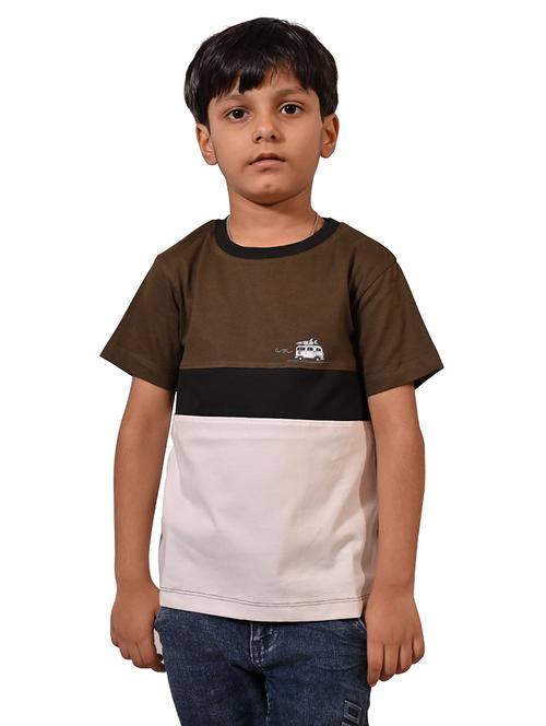 boys color blocked round neck t-shirt - 21710163 -  Standard Image - 0