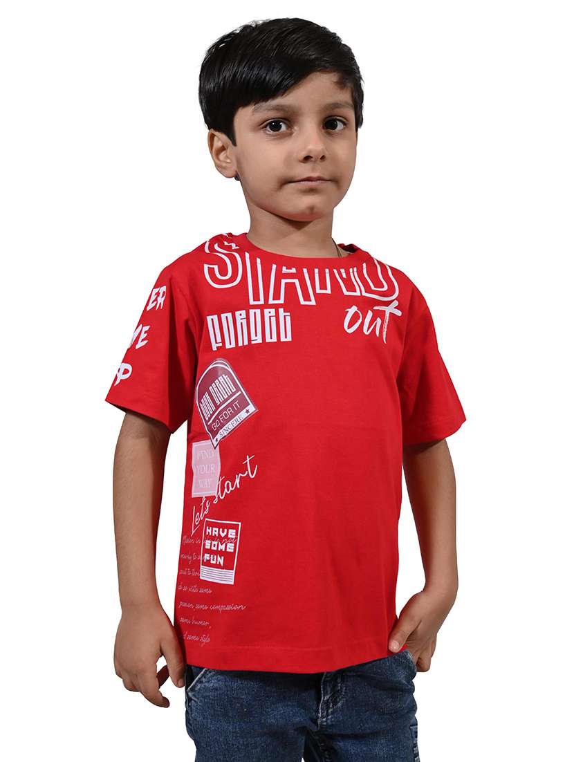 boys printed round neck t-shirt - 21710166 - Zoom Image - 0