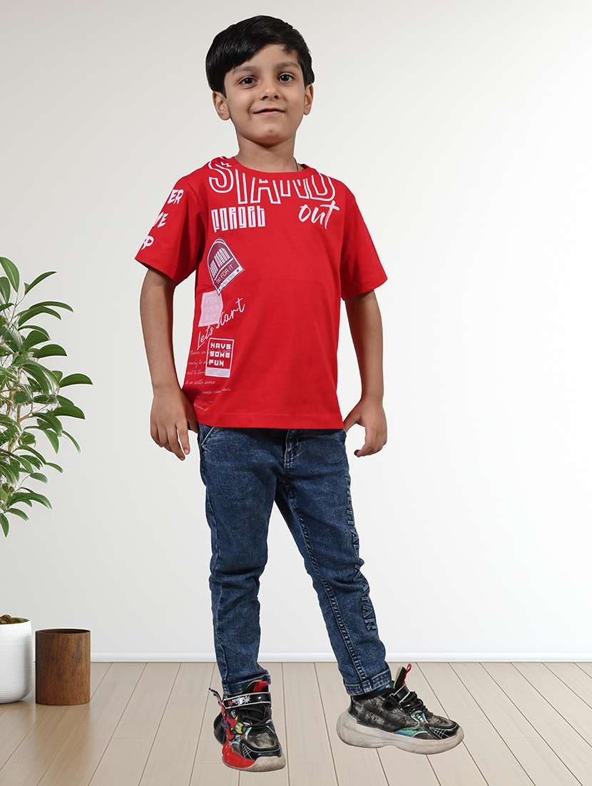 boys printed round neck t-shirt - 21710166 - Standard Image - 3