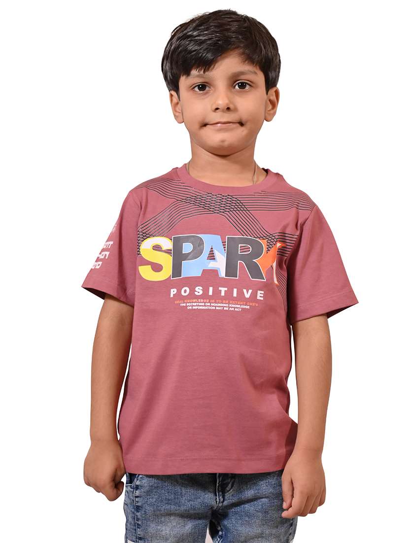 boys printed round neck t-shirt