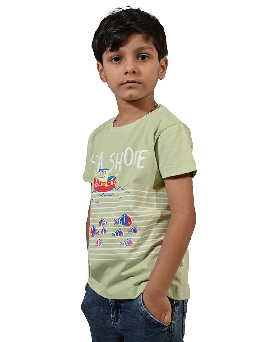 boys printed round neck t-shirt