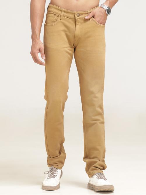 men beige low rise denim jeans - 21710296 - Standard Image - 0
