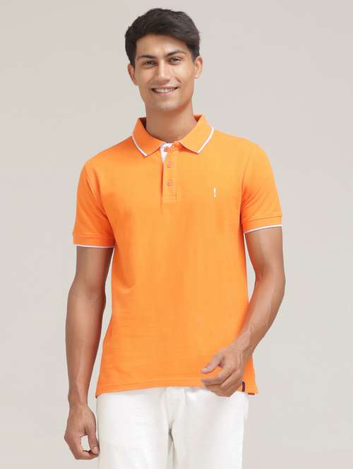 orange poly cotton front print tshirt - 21710305 - Standard Image - 0