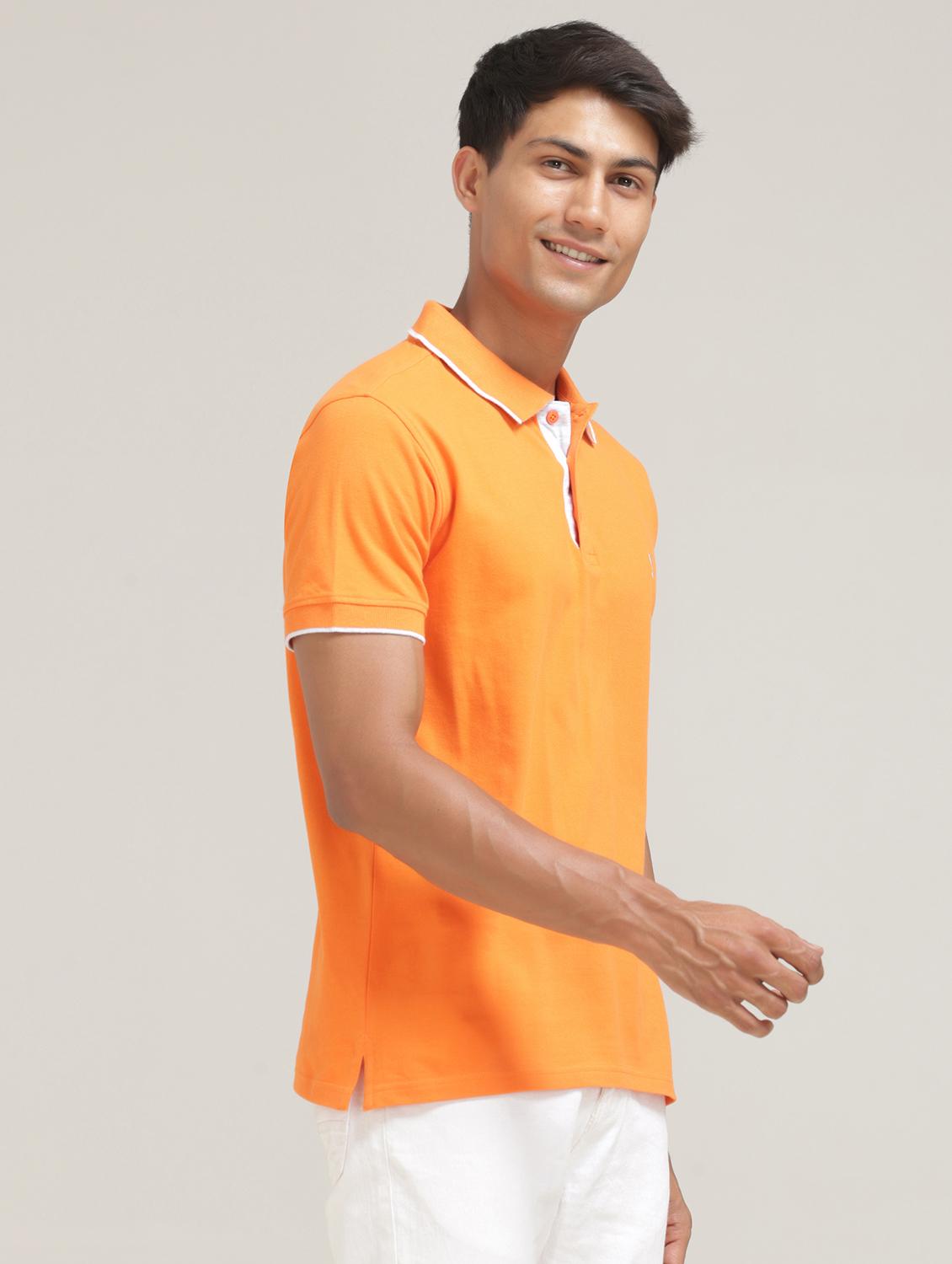 orange poly cotton front print tshirt - 21710305 - Standard Image - 3