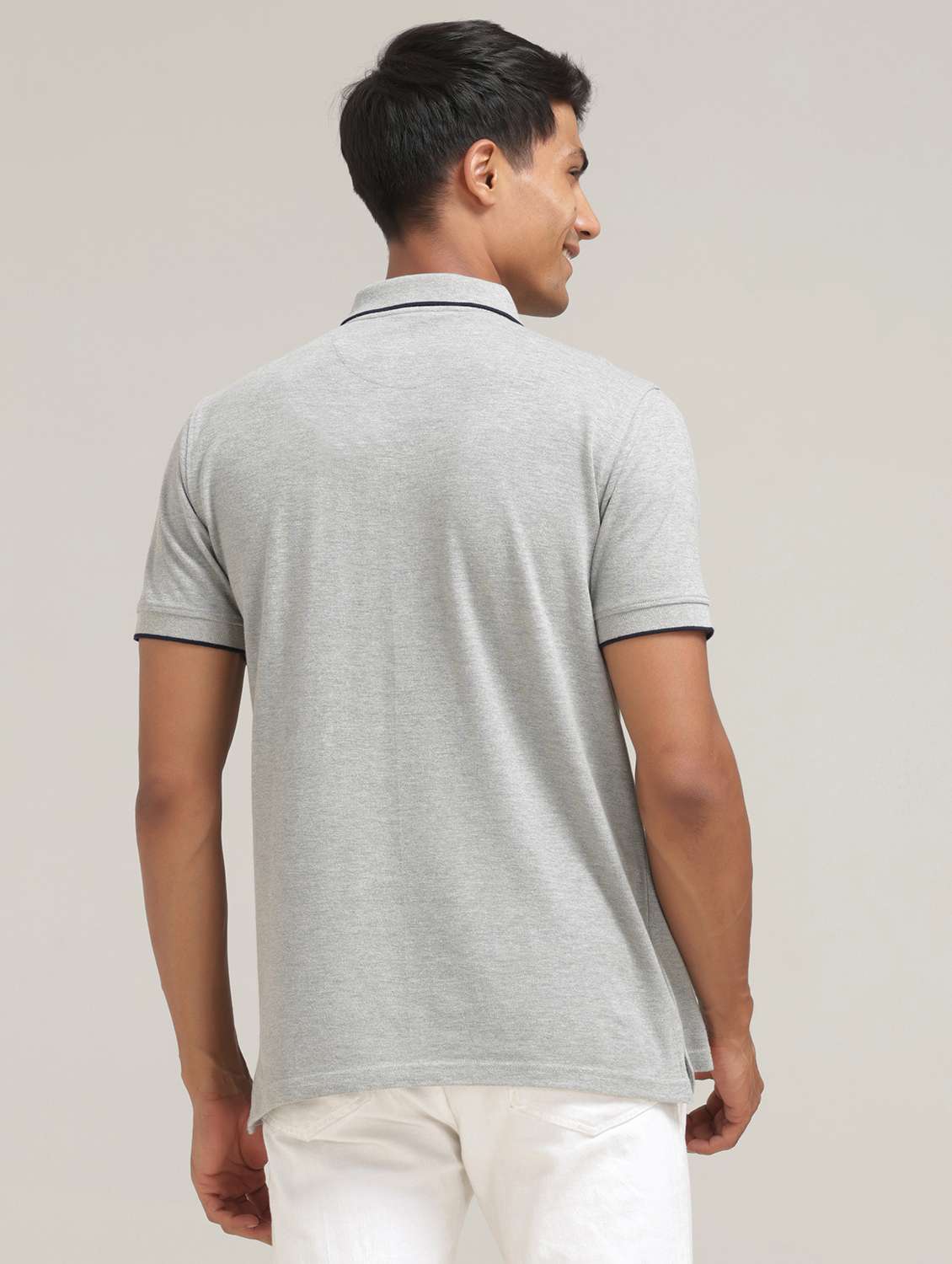 grey poly cotton front print tshirt - 21710306 -  Standard Image - 3