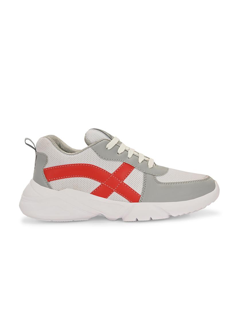 men grey color block running sport shoes - 21710335 - Standard Image - 3