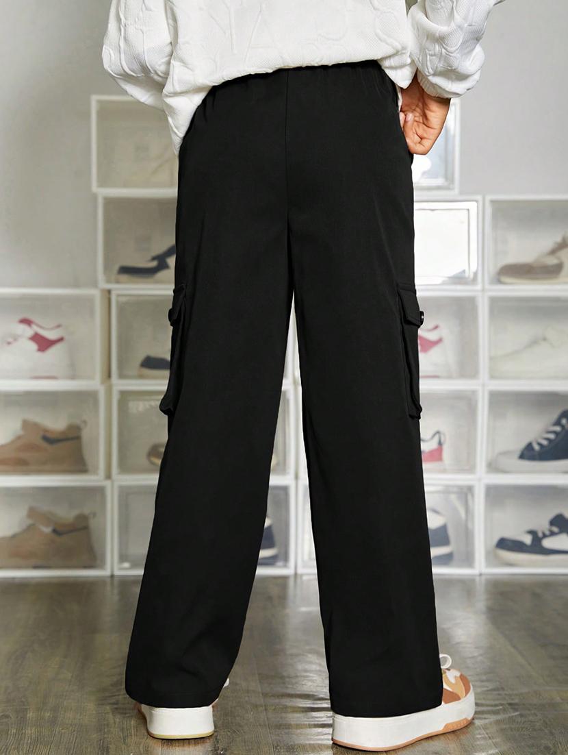 boys mid rise solid cargos - 21710497 - Standard Image - 3