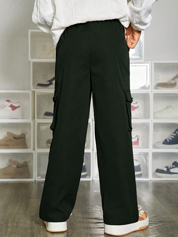 boys mid rise solid cargos - 21710499 - Standard Image - 3