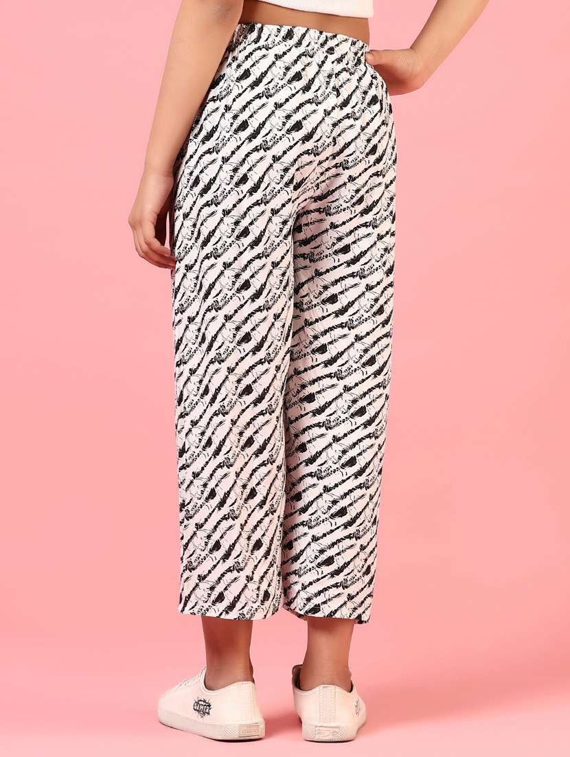 girls printed mid rise casual trouser - 21710612 -  Standard Image - 3