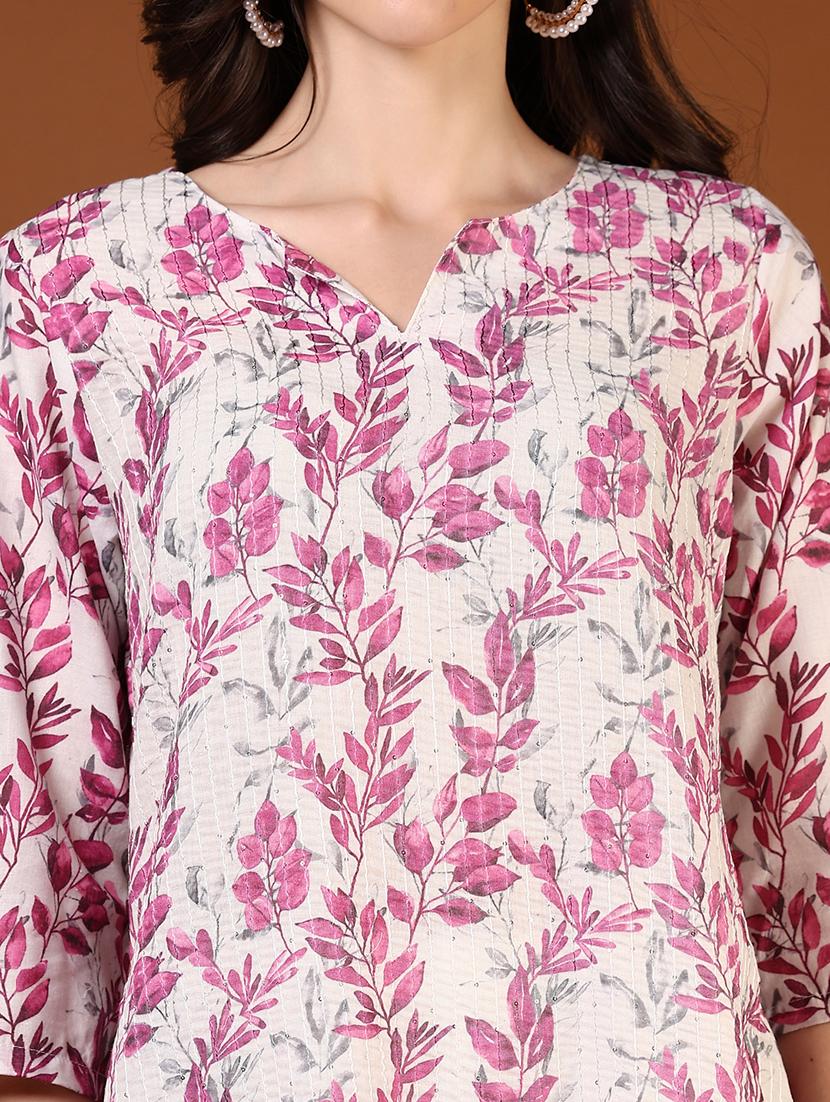 women three quarter sleeve straight kurta - 21710620 - Standard Image - 5