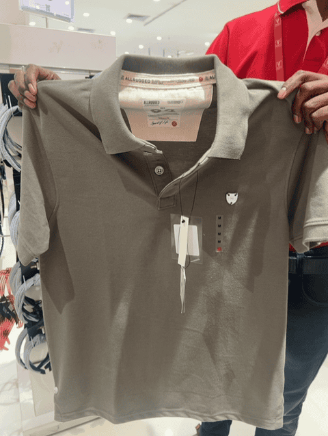 olive poly cotton tshirt - 21710706 -  Zoom Image - 0