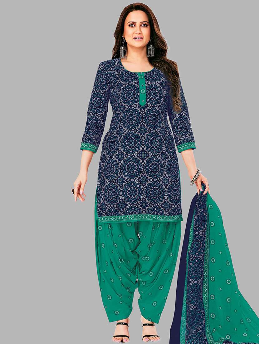 women printed 3-piece unstitched dress material