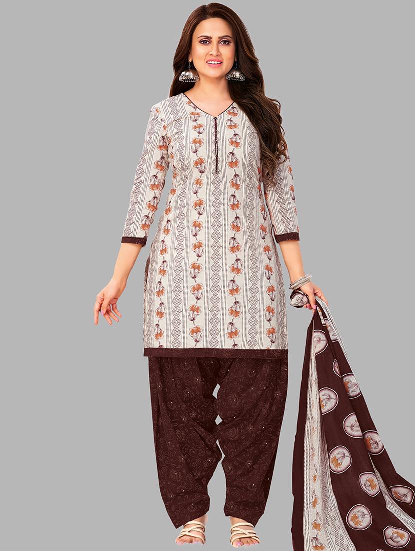 women printed 3-piece unstitched dress material