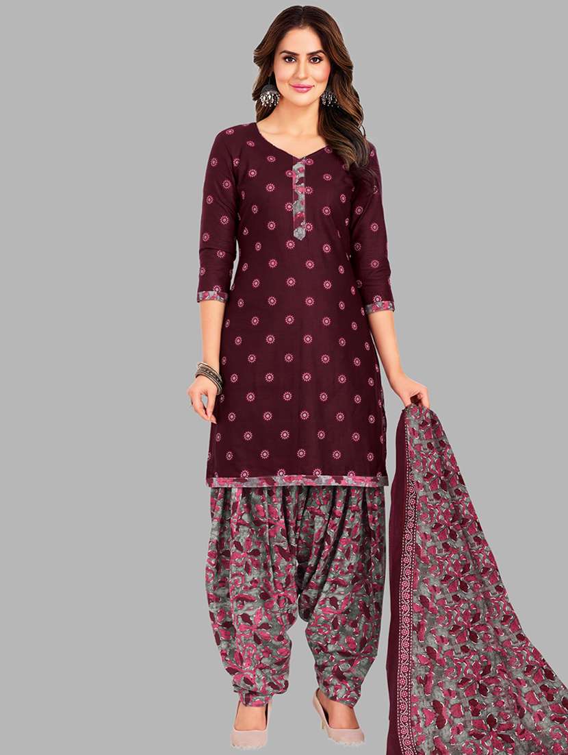 women printed 3-piece unstitched dress material