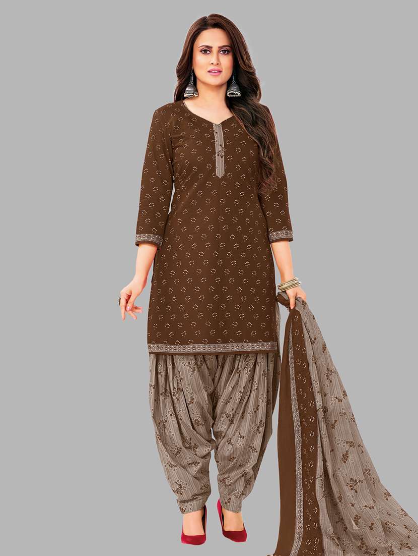 women printed 3-piece unstitched dress material