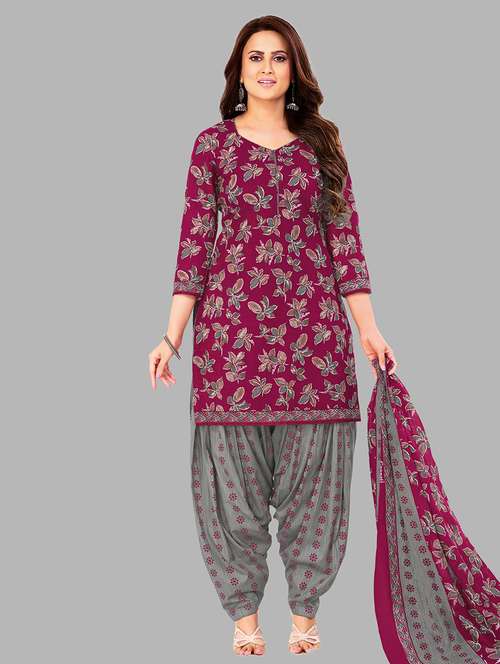 women printed 3-piece unstitched dress material - 21710794 -  Standard Image - 0