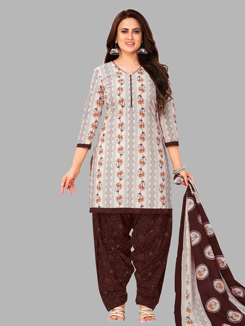 women printed 3-piece unstitched dress material