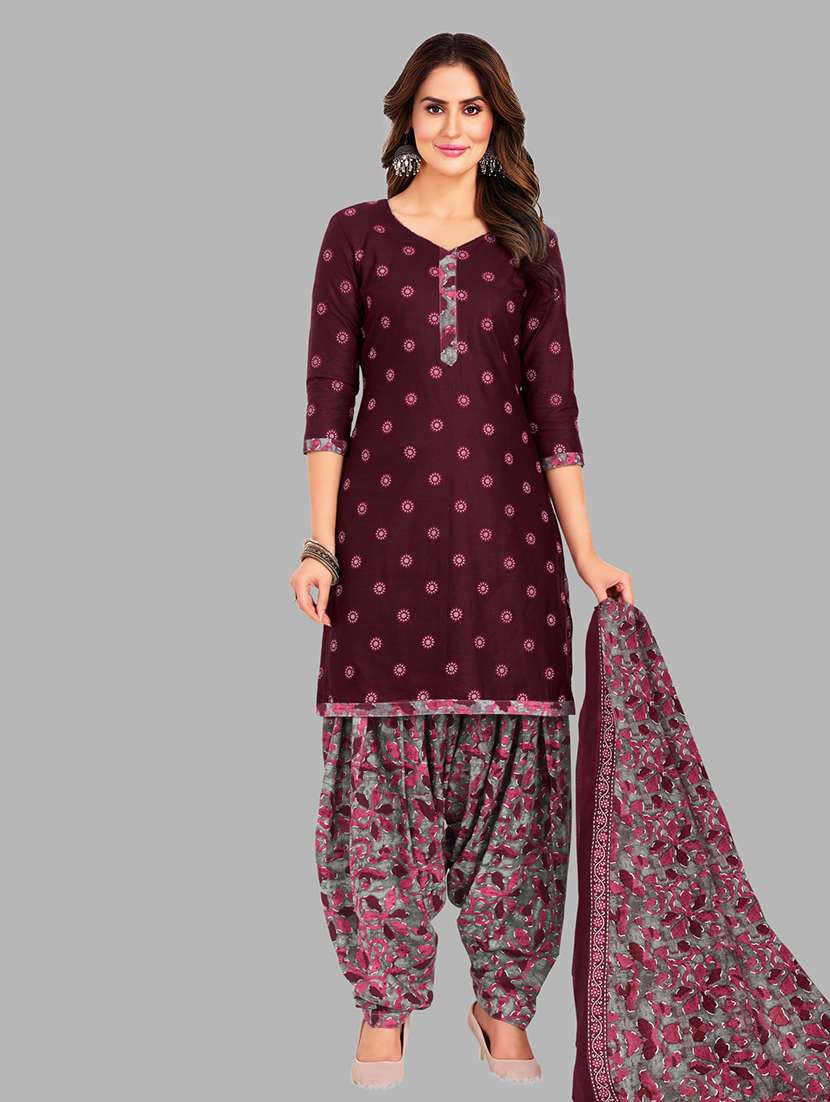 women printed 3-piece unstitched dress material