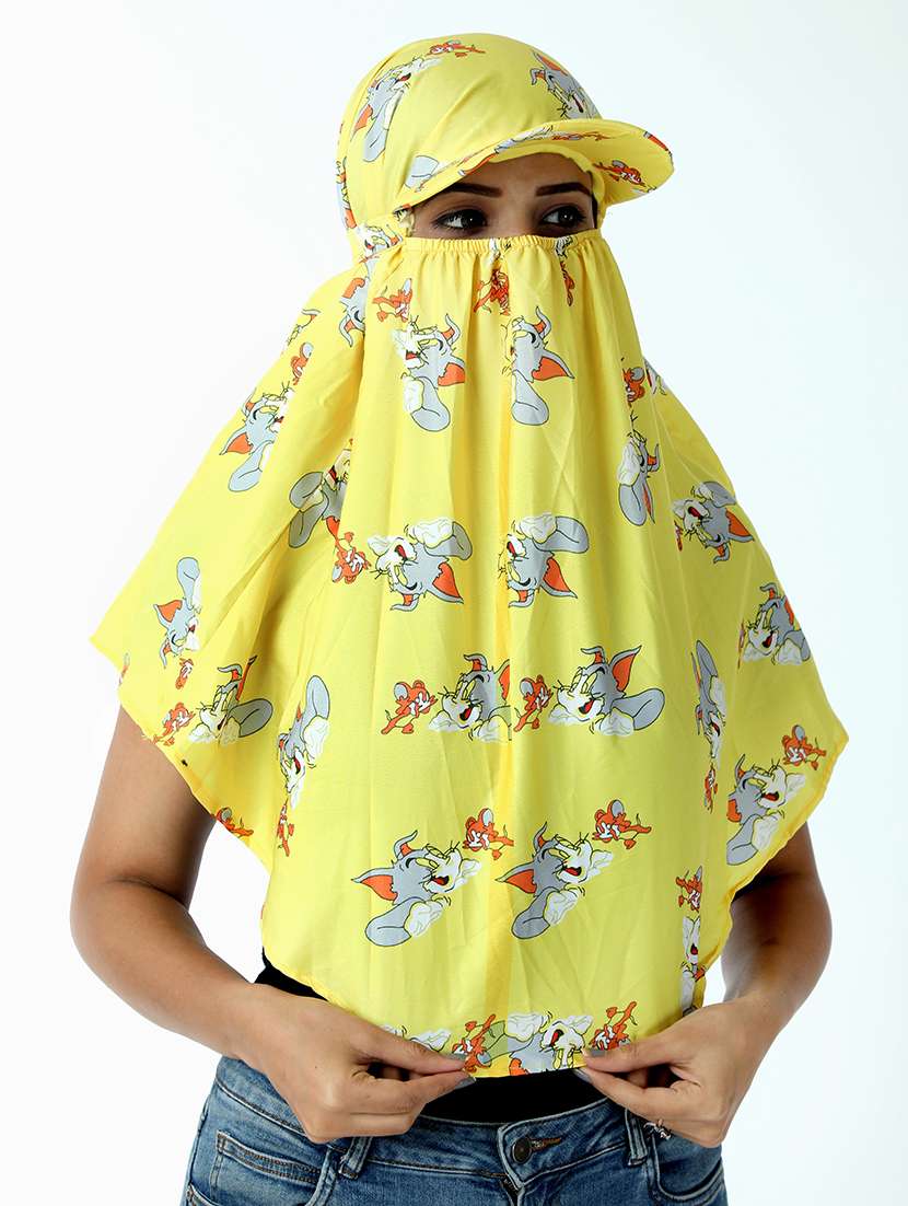 women printed cap scarf - 21710819 -  Zoom Image - 0