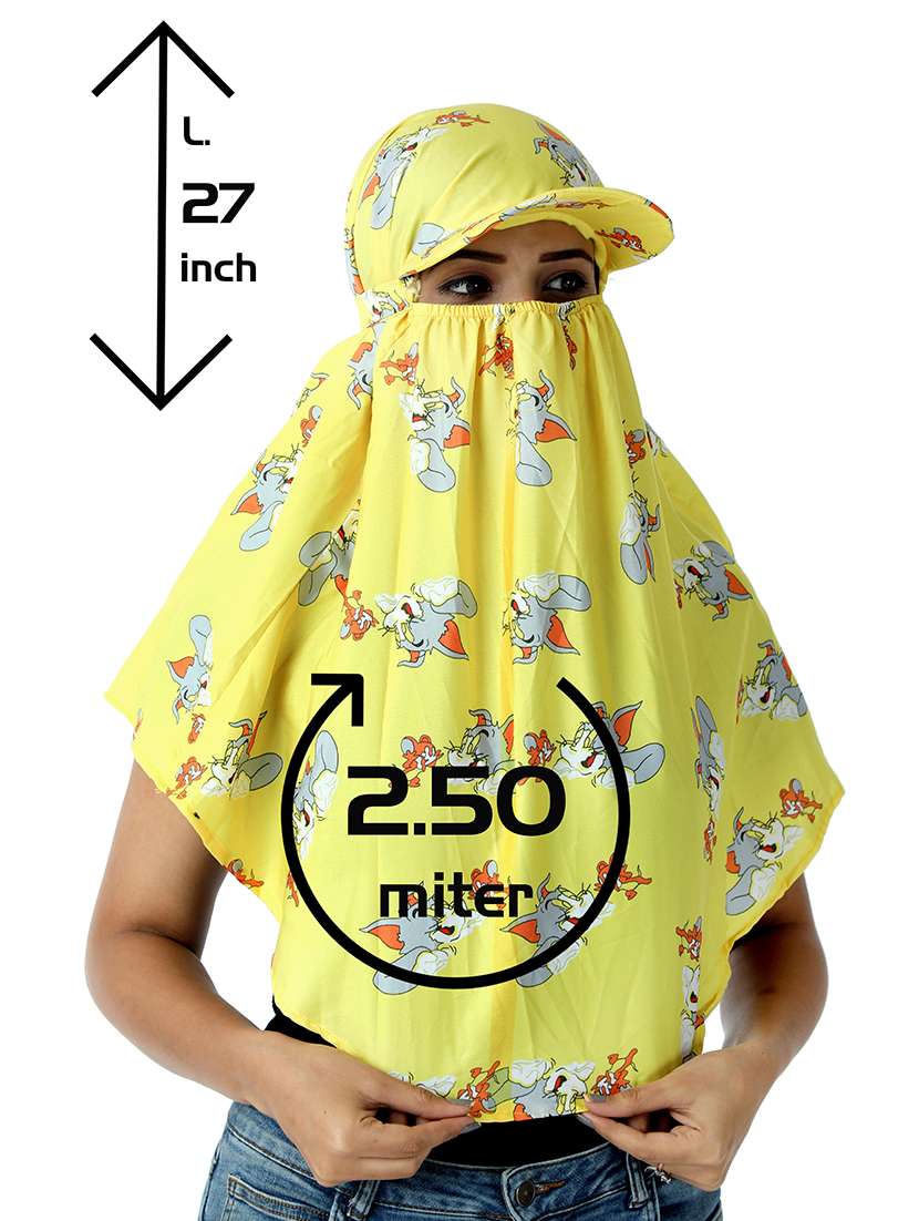 women printed cap scarf - 21710819 -  Standard Image - 3